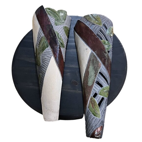 Nancy Briggs Wall Vase’s Cottagecore Pottery Handmade Raku-Fired - Picture 1 of 7